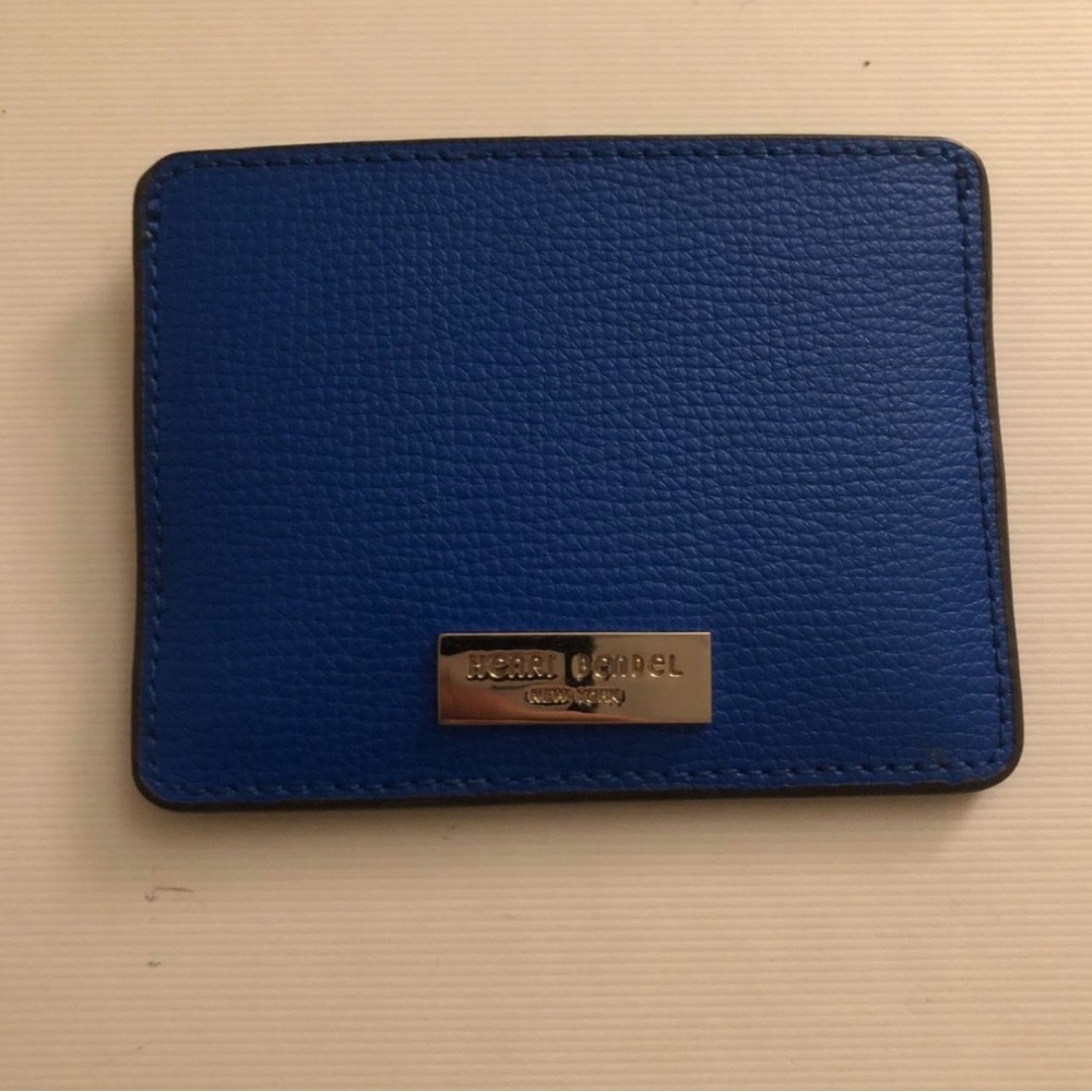 Henri Bendel Blue and Yellow Card Holder